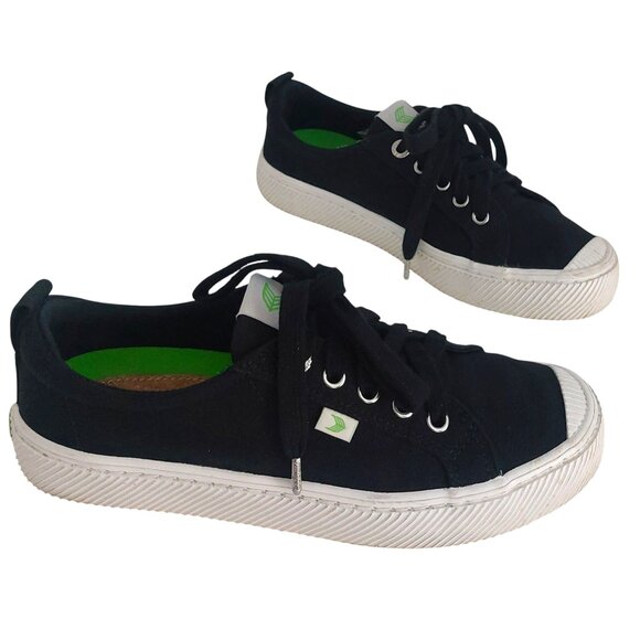 CARIUMA Sneakers OCA Low Black Canvas Sustainable Casual Shoes Unisex W8 M6.5 - Picture 2 of 13